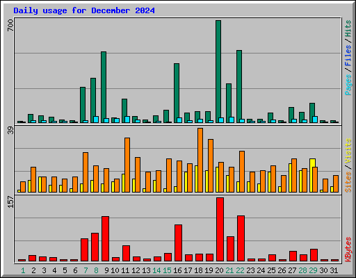 Daily usage for December 2024