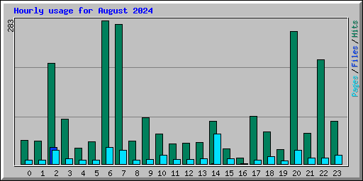 Hourly usage for August 2024